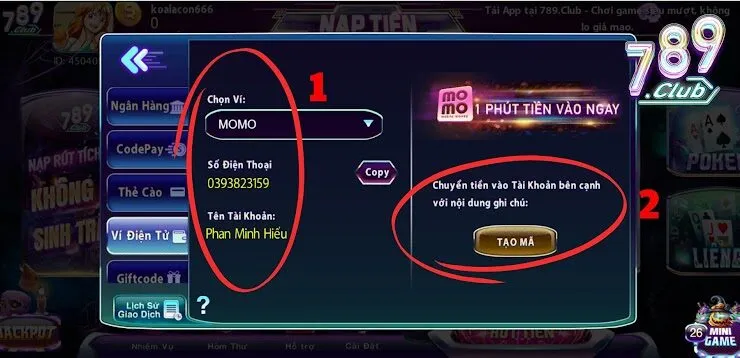 Nạp tiền 789club